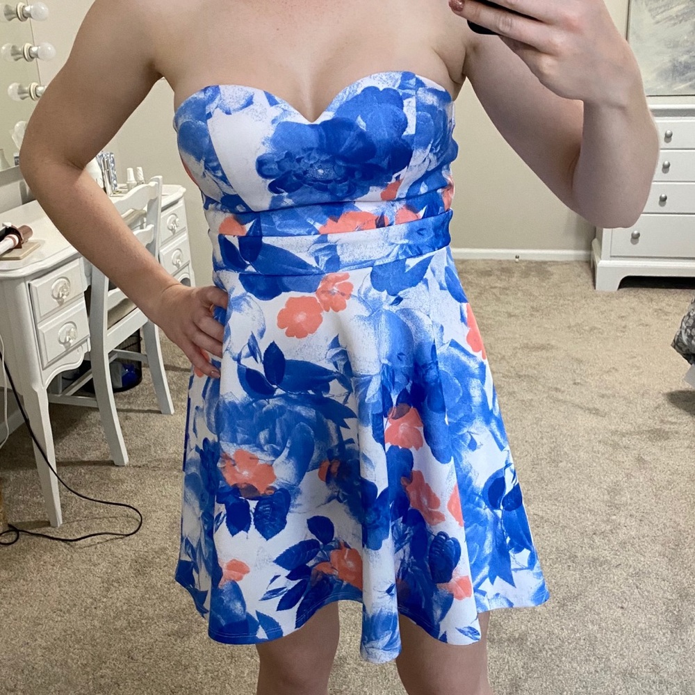 Windsor strapless floral dress